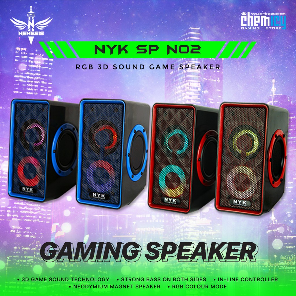 speaker gaming NYK SP-N01 speaker aktif PC Laptop NYK 3.5mm usb