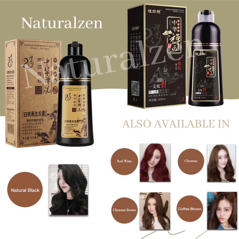 Sampo dewa cat rambut natural zen untuk semir uban menjadi HITAM Herbal