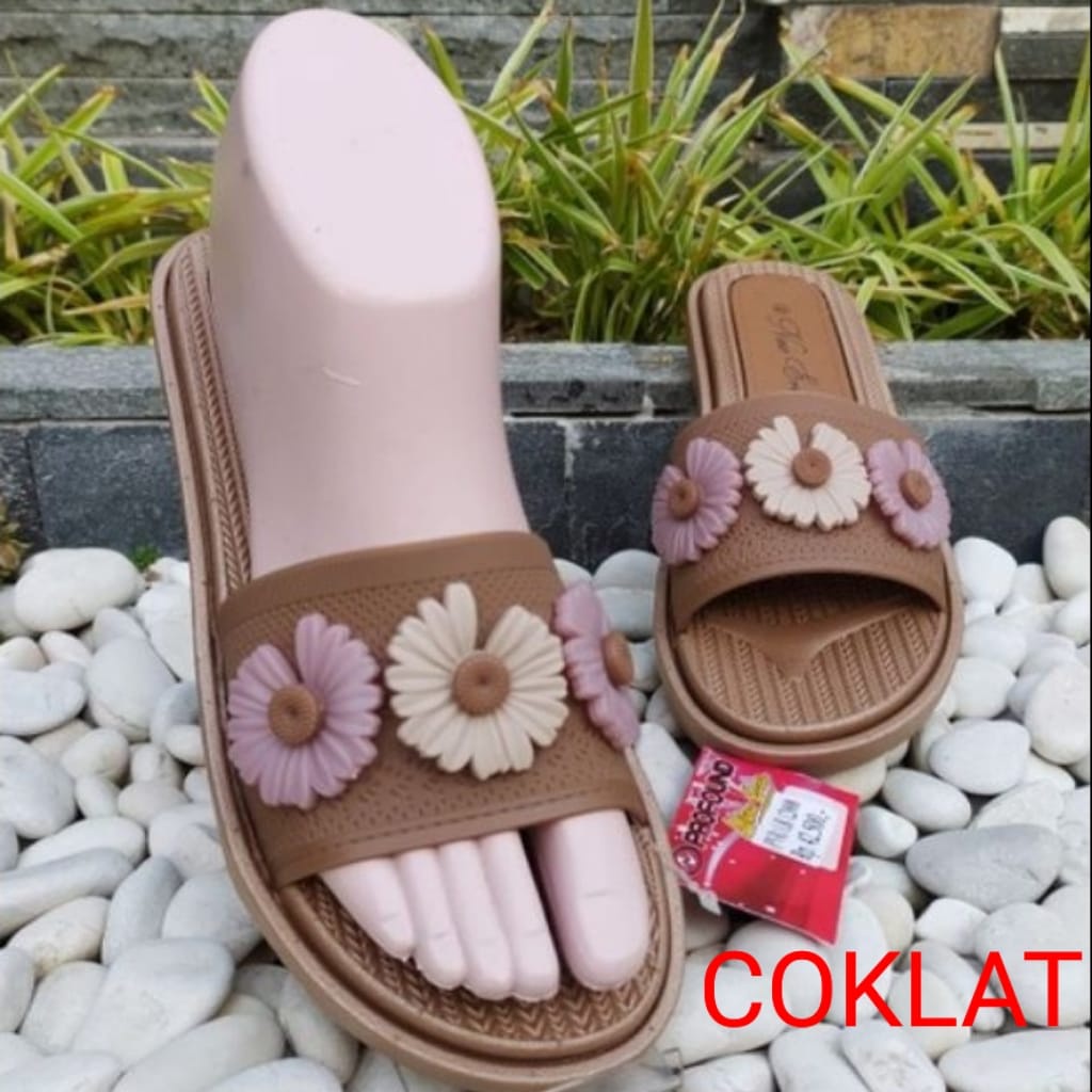 gof NEW ERA LB 12008 SANDAL SELOP KARET Sandal Wanita Slip On Terbaru Santai Sandal Slippers/Flippers Wanita Selop