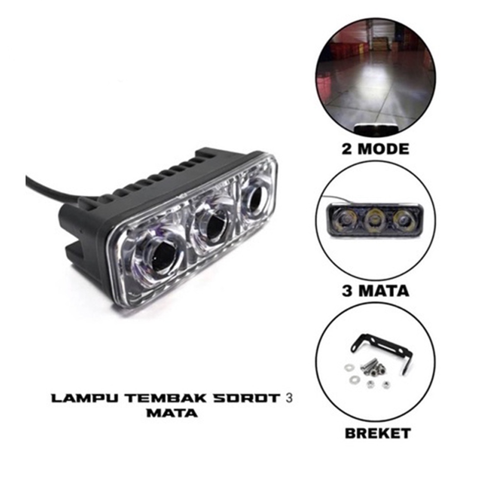 LAMPU TEMBAK SOROT LED 3 MATA