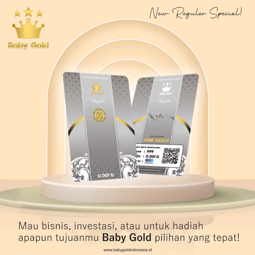 Jual Baby Gold Emas Mini 0,001 gram Logam Mulia 24 Karat 0.001gr
