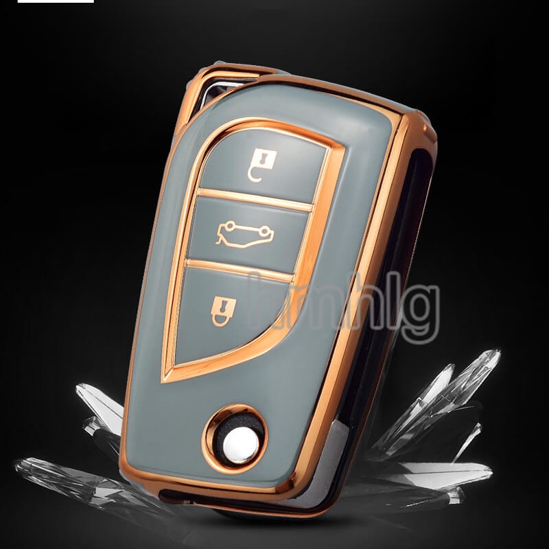 [Tersedia] Untuk Toyota Innova Reborn Type G/V Case Kunci Mobil Cover Plating TPU Protection Cover Casing