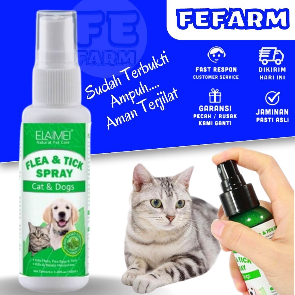 Obat Kutu Kucing Kelinci Anjing Alami Aman Terjilat ELEMAI FEFARM