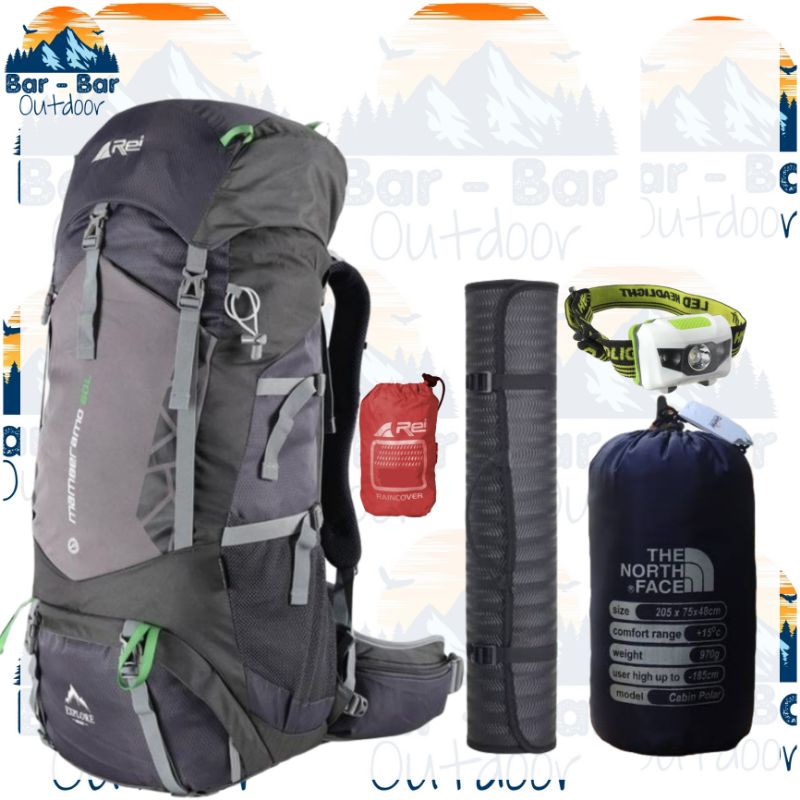 paket peralatan gunung murah tas gunung tas outdoor carrier arei rei mamberamo 60l