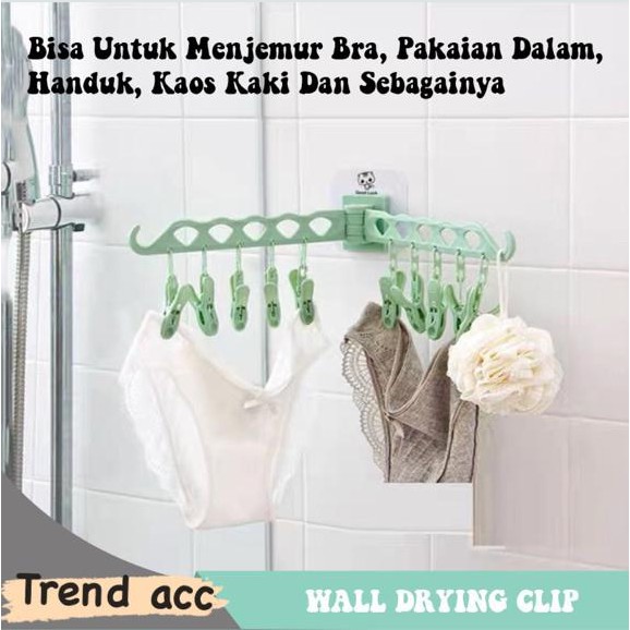 Trend-Gantungan Jemuran Tempel Wall Hanger Jepitan Baju Jemur Pakaian