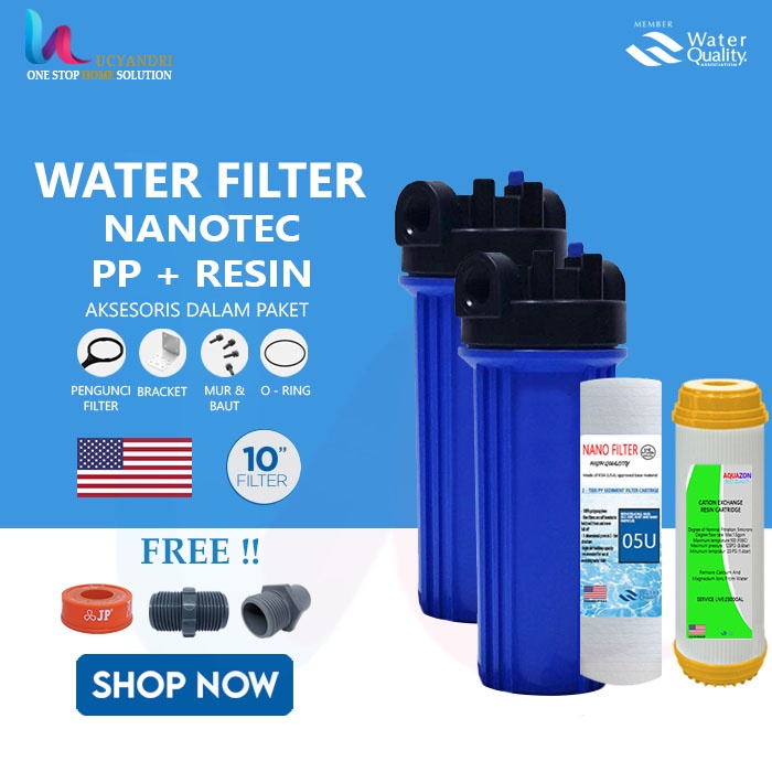 PAKET FILTER SARINGAN AIR Kotor Nanotec Biru PP RESIN