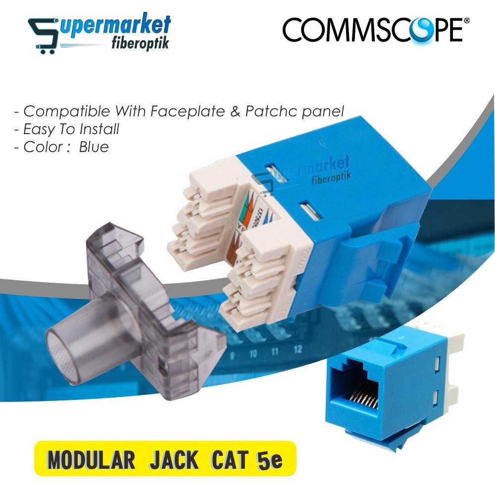 Modular jack RJ45 CAT5e Commscope AMP Jack Modular CAT5e UTP FTP RJ45 Connektor tidak mudah PATAH