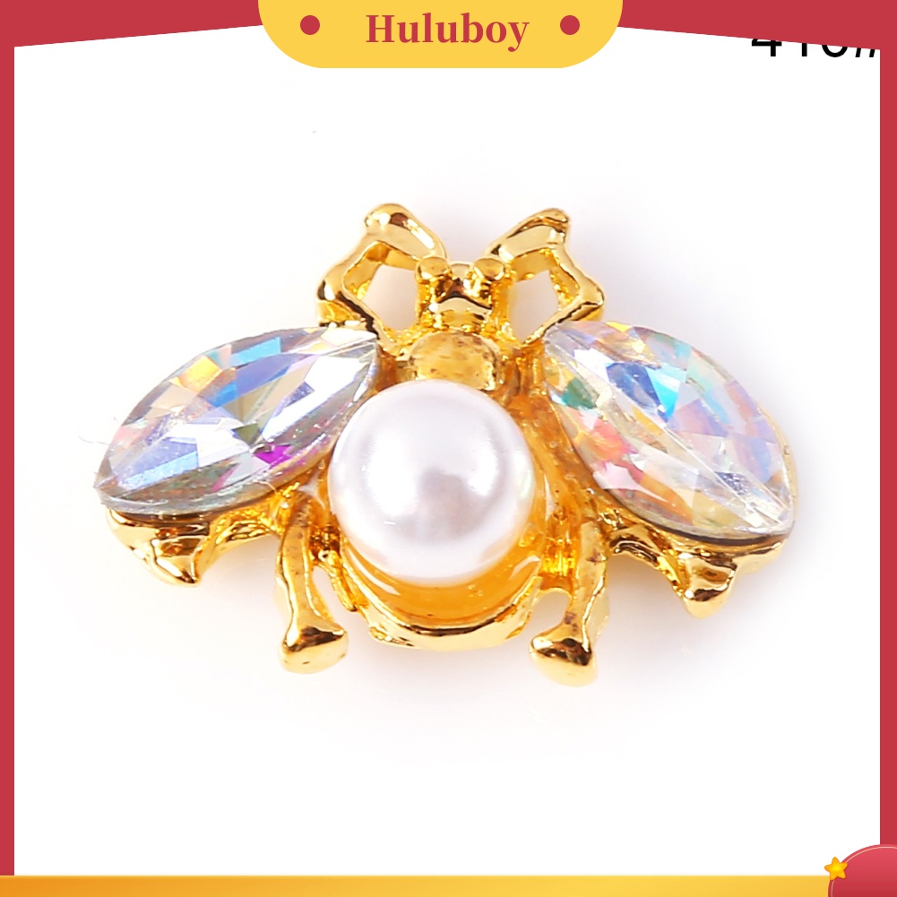 Huluboy Huluboy♡ 10pcs Ornamen Bentuk Lebah 3D Aksen Mutiara Dan Berlian Imitasi Untuk Dekorasi Manicure
