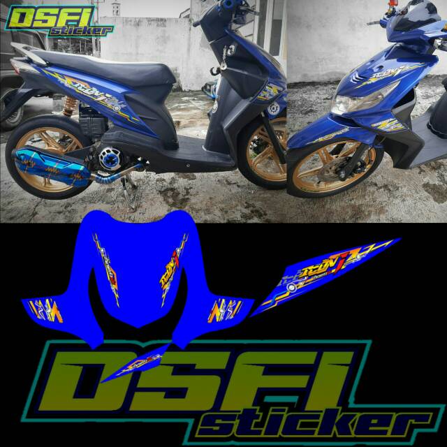 Striping honda beat karbu font gold