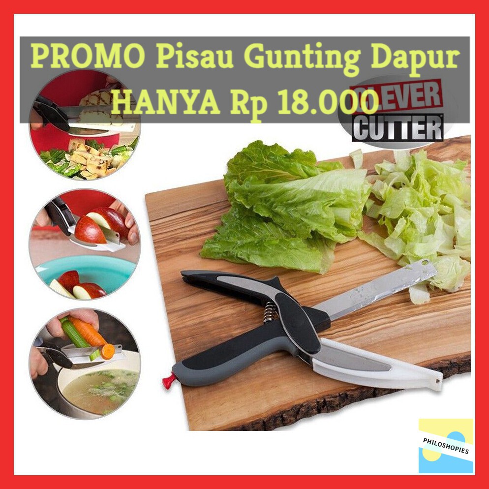 

CLEVER CUTTER PISAU GUNTING DAPUR MULTIFUNGSI, PISAU GUNTING SERBAGUNA