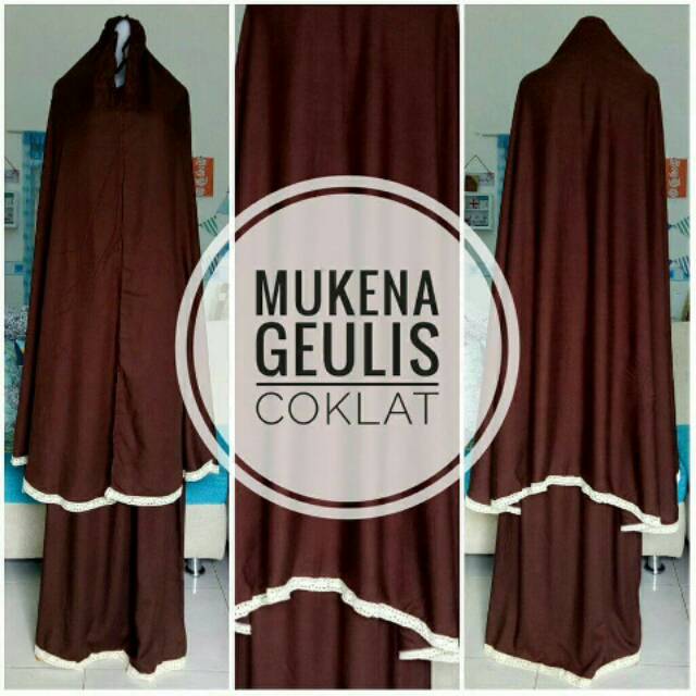 MUKENA BALI POLOS RENDA COKLAT