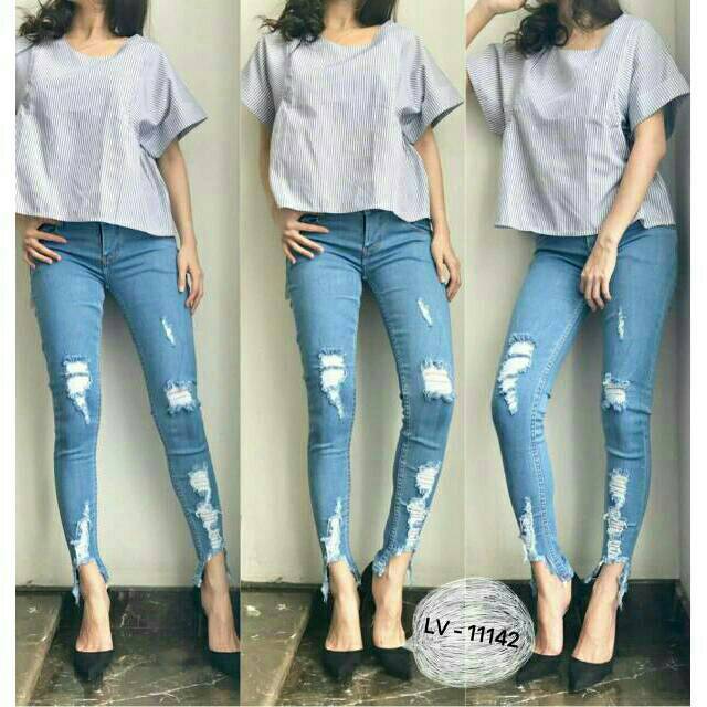  CELANA  JEANS  WANITA  MOUREEN BF BOYFRIEND CUT CROP 