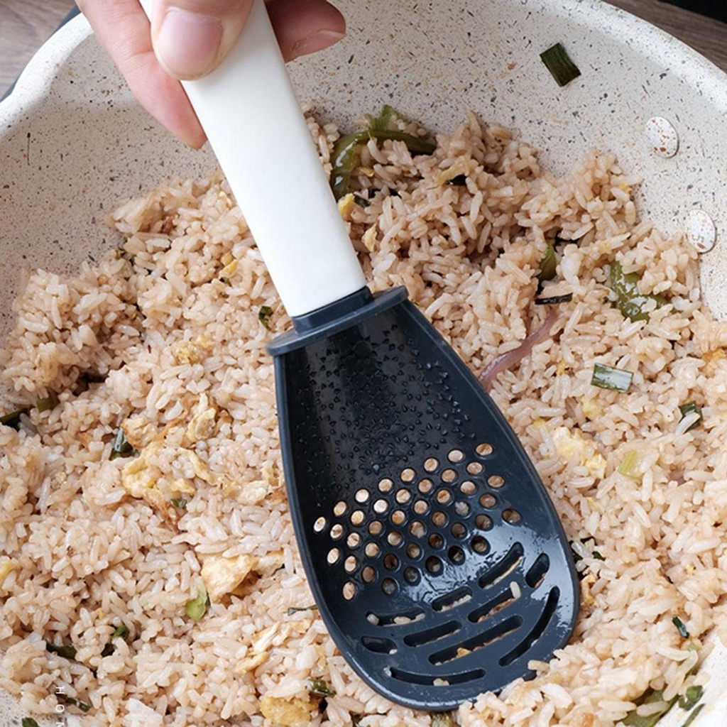 [Elegan] Sendok Masak Menekan Penggiling Tahan Panas Hanging Squeezer Chopper Colander