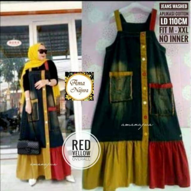 Red yellow overall by ama najwa