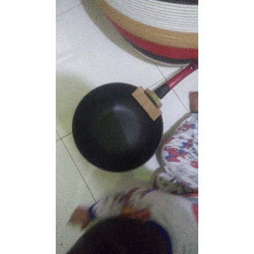 WOK PAN Teflon Penggorengan gagang/panci UK 32 Teflon Penggoreng