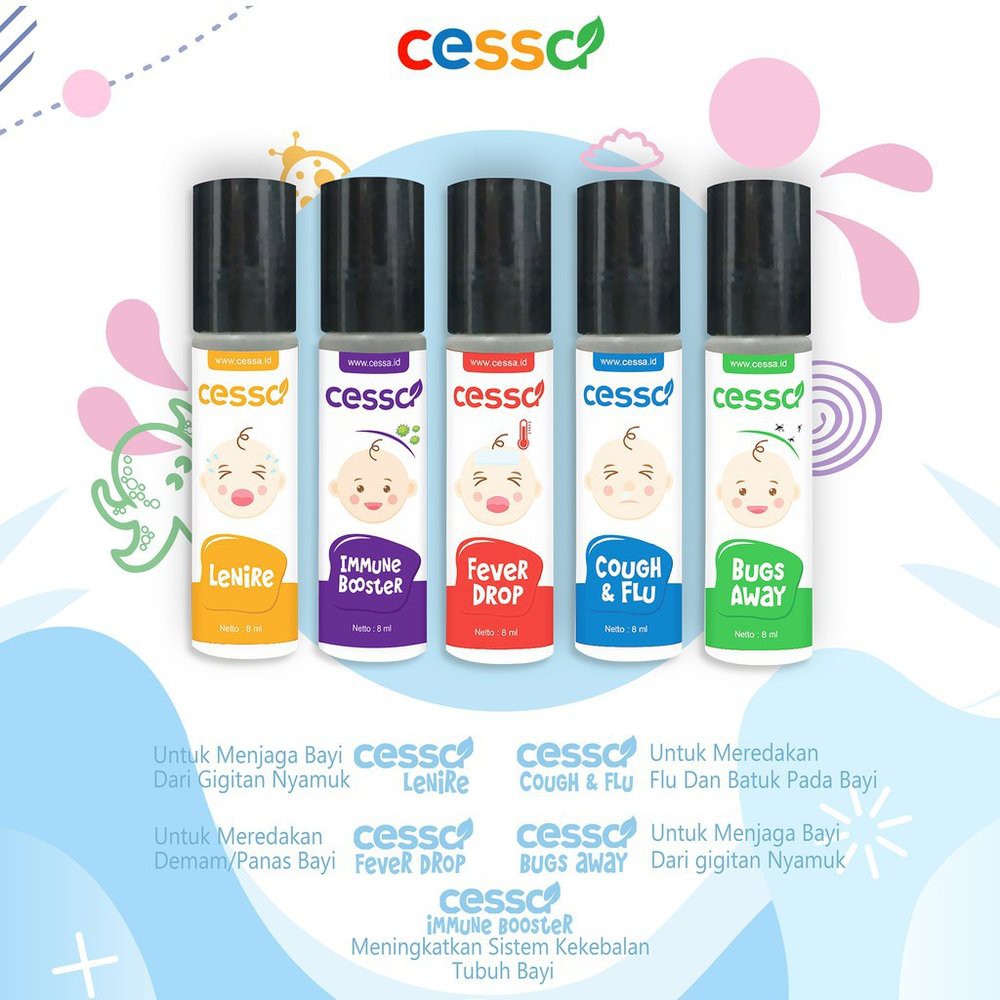 CESSA MURAH NATURAL ESSENTIAL OIL BABY CESSA BAYI &amp; KIDS COUGH &amp; FLU ( HAPPY NOSE ) , IMMUNE BOOSTER ( BOFIT ) , LENIRE , FEVER DROP ( FEDROP ) ,  BUGS AWAY  ( ITCH AWAY )