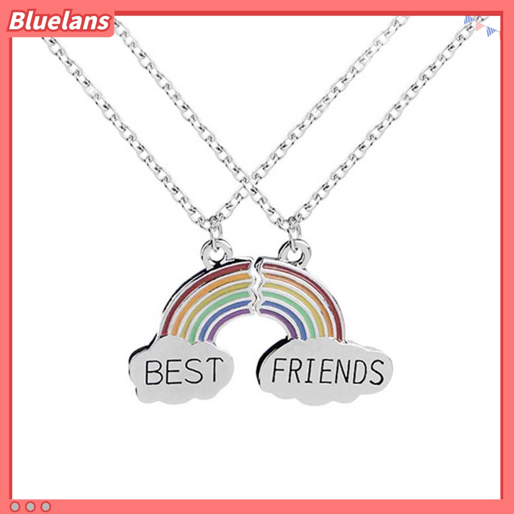 2pcs / Set Kalung Dengan Liontin Pelangi Untuk Wanita