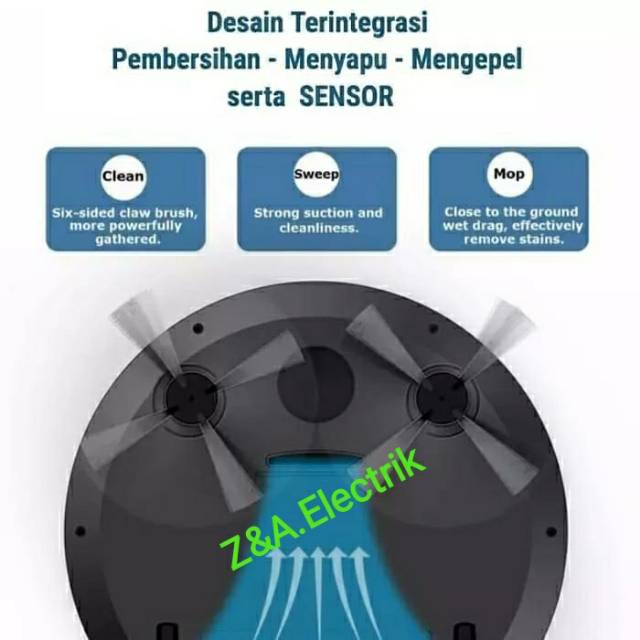 MITSUYAMA Robot Vacuum Cleaner MS-SR3 Sweeping Robot Penyedot Debu +KEPALA CHARGER