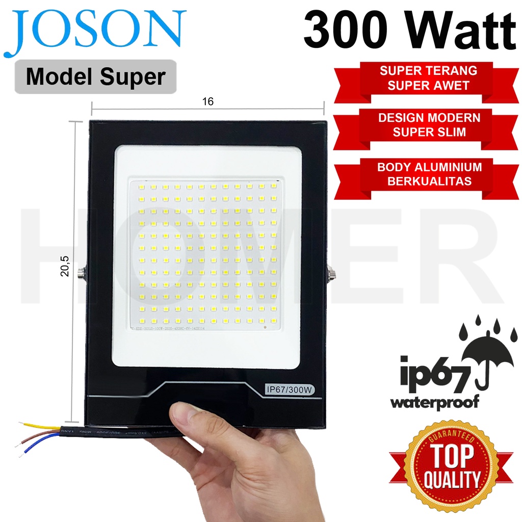 lampu led sorot / tembak / floodlight / outdoor / lapangan COB SMD super terang jarak jauh 300w 300 w 300 watt 300watt valescom valpro hattasu joson ip65 ip66 ip67