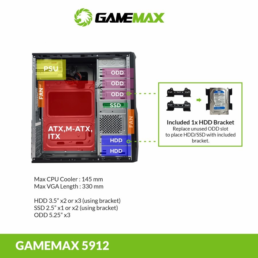 Casing Komputer Gamemax 5912