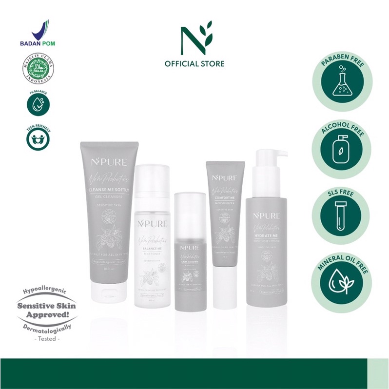 NPURE Paket Lengkap NONI PROBIOTICS SERIES (SENSITIVE SERIES) Skin Care Skincare