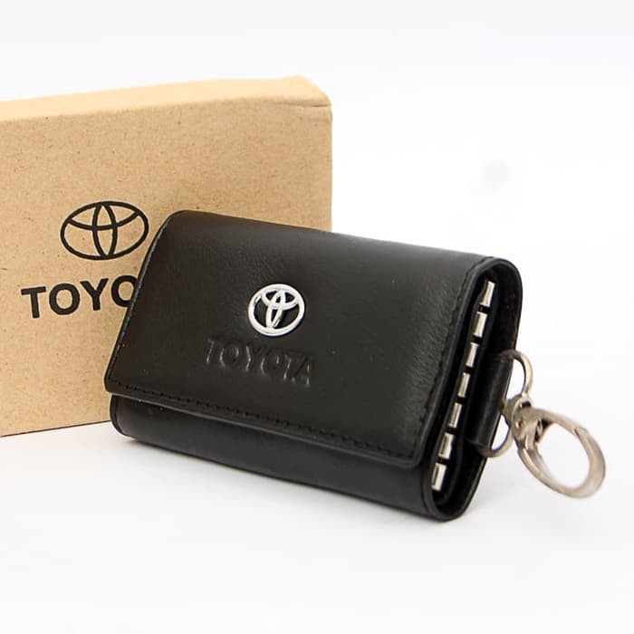 Dompet STNK Panjang - Gantungan Kunci Mobil / Motor Logo TOYOTA (100% kulit asli) MODEL ELEGANT - Aksesories Mobil