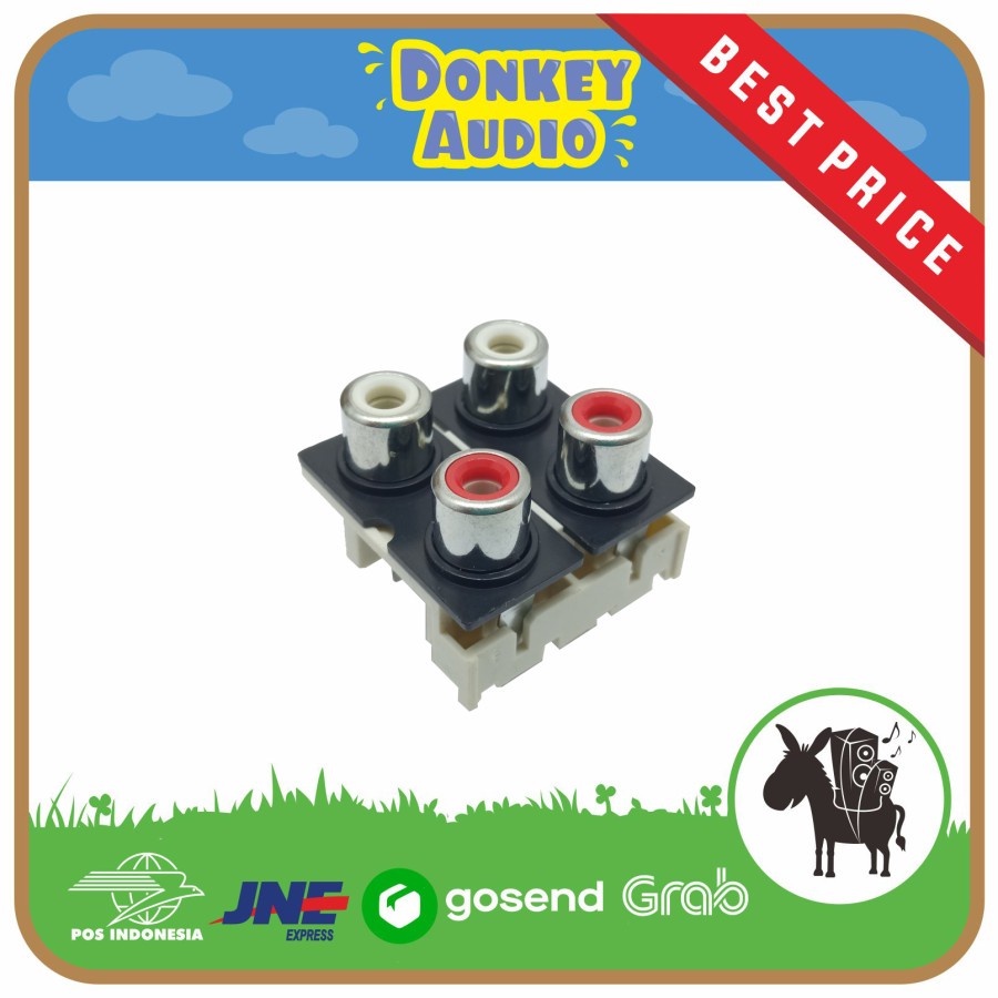 SOKET RCA 4 PIN 4 LUBANG JACK TERMINAL RCA 4 LUBANG 4 PIN SUSUN TANCAP