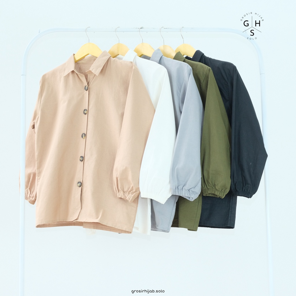 (MSB) KEMEJA ASHA OVERSIZE BLOUSE ATASAN WANITA OVERSIZE RAMI LINEN