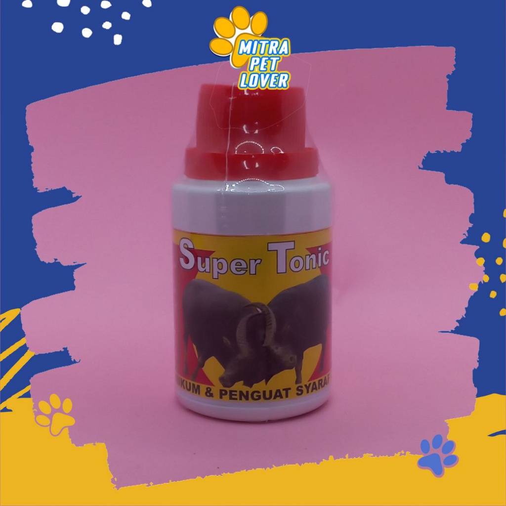 PENGUAT OTOT SYARAF SENDI &amp; TULANG TERNAK - SUPER TONIC 100 ML ORIGINAL - VITAMIN PENGUAT DAYA TAHAN STAMINA SAPI KAMBING KERBAU KUDA - KURANGI SAKIT KROPOS &amp; STRESS - MURAH - PET ANIMAL HEALTHCARE TAMASINDO OBAT HEWAN BINATANG PELIHARAAN MITRAPETLOVER