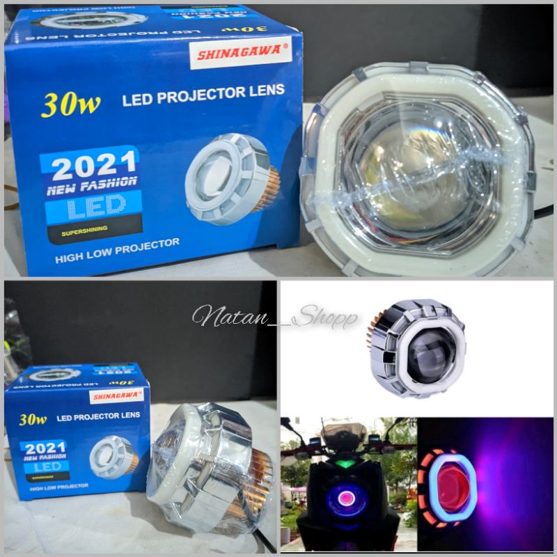 Lampu Projie Kotak 2 Ring - Lampu Projie Kotak Running - Lampu LED Projie Motor Mobil