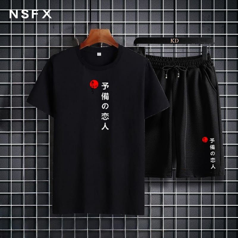 STELAN ( JEPANG ) STELAN PRIA DEWASA 1 SET KAOS DISTRO + CELANA PENDEK MODEL TERBARU