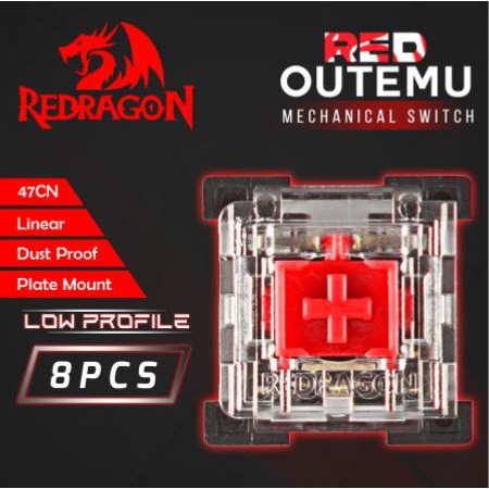 Switch mechanical redragon outemu 8pcs low profile dustproof blue red brown roms-dplp rd bl br