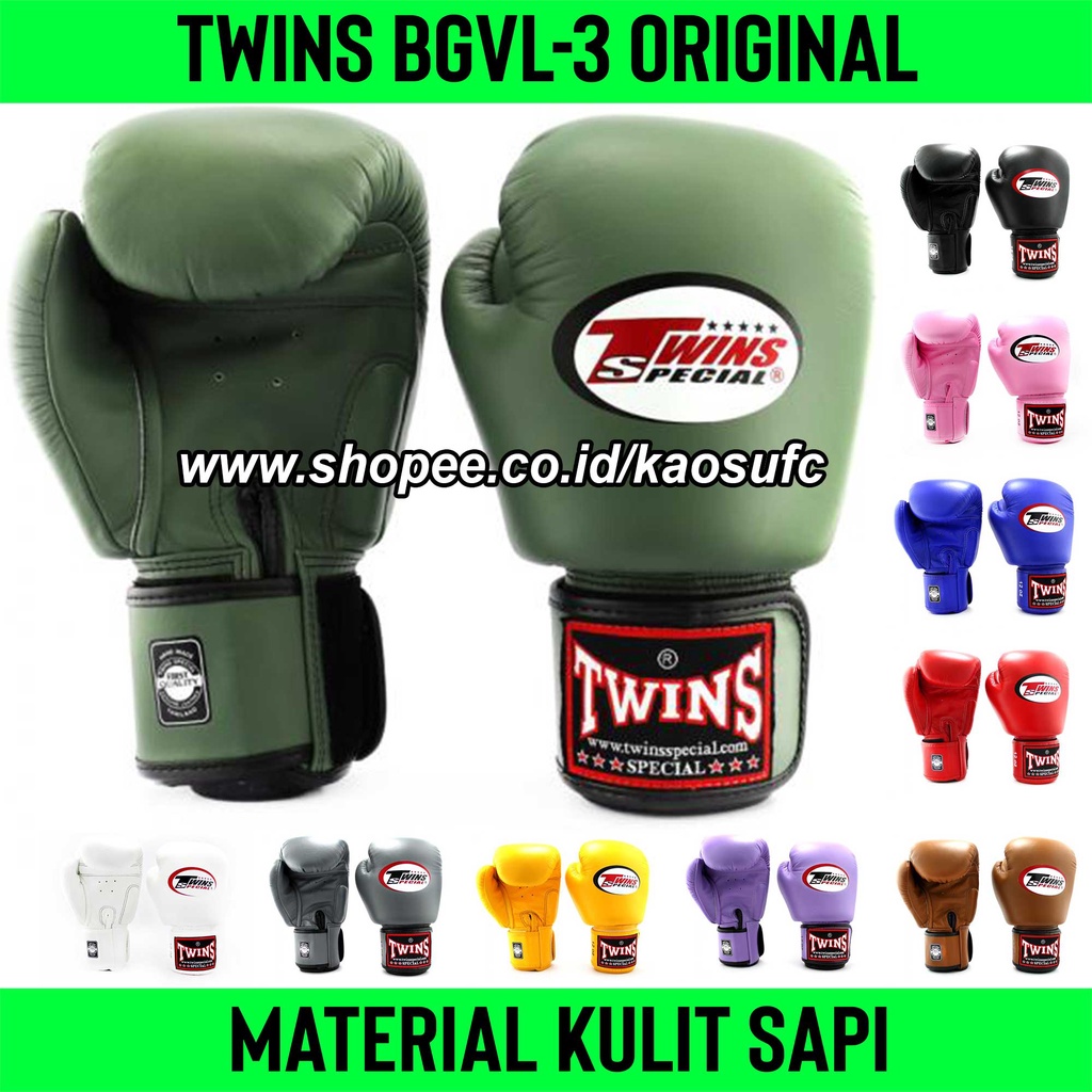 SARUNG TINJU TWINS BGVL3 ORIGINAL , SARUNG MUAY THAI TWINS BGVL3 ASLI , BOXING GLOVES TWINS BGVL3 OR