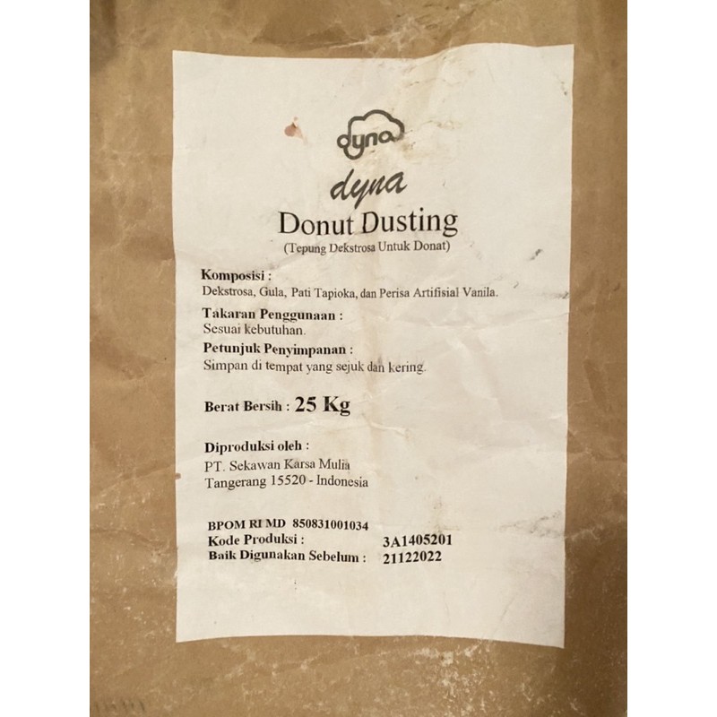 

REPACK: 1KG - DYNA DONUT DUSTING/ DEXTROSE/ GULA TABUR DONAT/ PUTRI SALJU