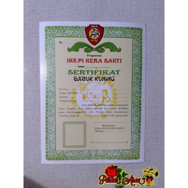 

SERTIFIKAT SABUK KUNING IKSPI KERA SAKTI