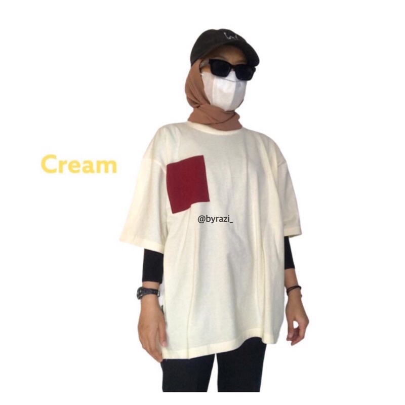 T-Shirt OverSize - Kaos OverSize - T-Shirt byrazi_-CREAM