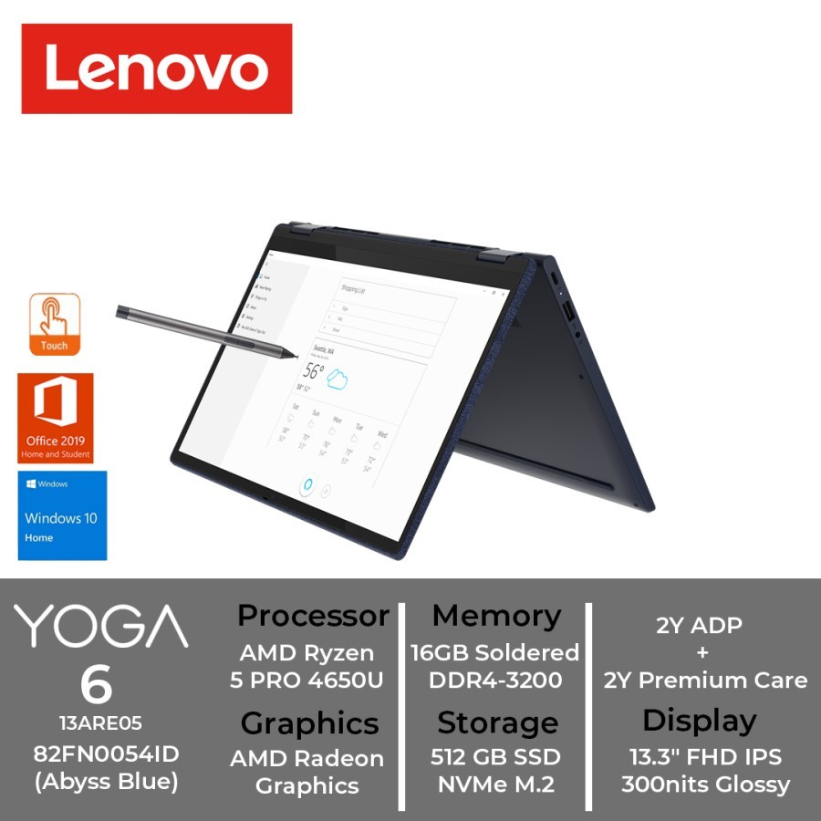 LENOVO YOGA 6 13ARE05-82FN0054ID /AMD Ryzen 5 PRO-4650U/16GB/512GB SSD