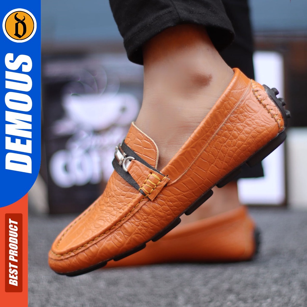 DEMOUS Granola - Sepatu Formal Pantofel Pria Kerja Kulit Asli