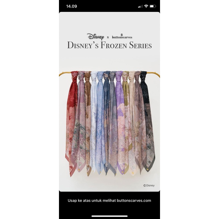 buttonscarves X disney official kerudung ice water dan mirage