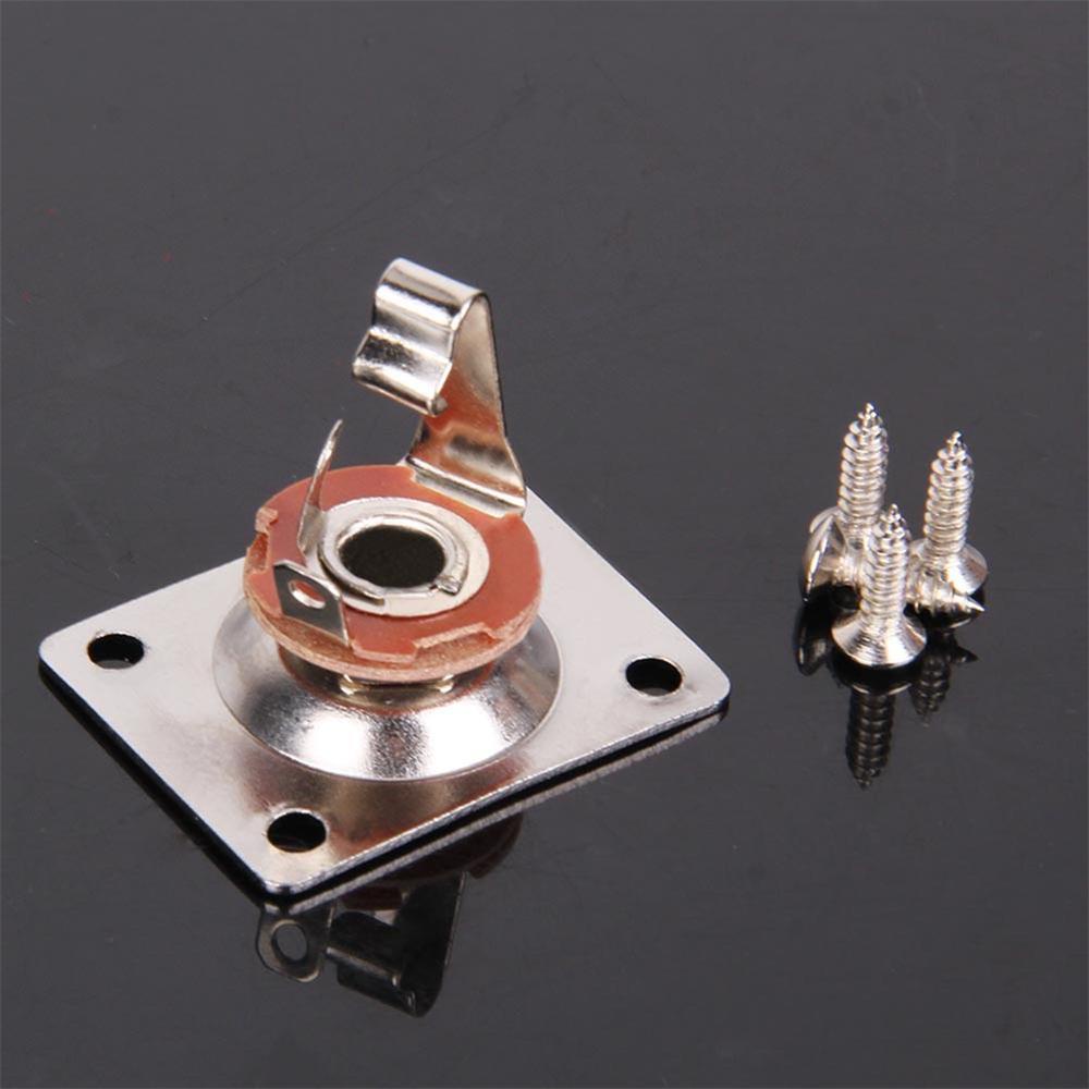 Nickolas1 Stop Kontak Output1/4 (6.35mm) Metal Guitar Replacemnet Bagian Gitar Elektrik Untuk Gitar Listrik Instrumen Senar Jnput Jack