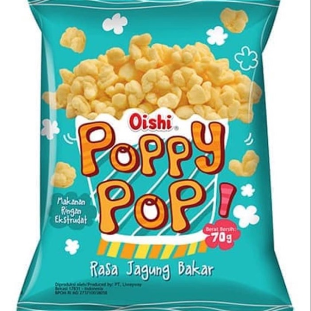 

Oishi Poppy Pop Jagung Bakar 65g 65gr 65 g gr - Popcorn Pop Corn