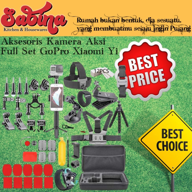 Aksesoris Lengkap Kamera Aksi Full Set GoPro Monopod Chest Strap