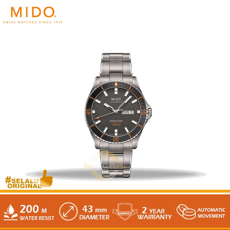 Mido M026.430.44.061.00 Ocean Star Caliber 80 Automatic Black Dial Titanium Strap