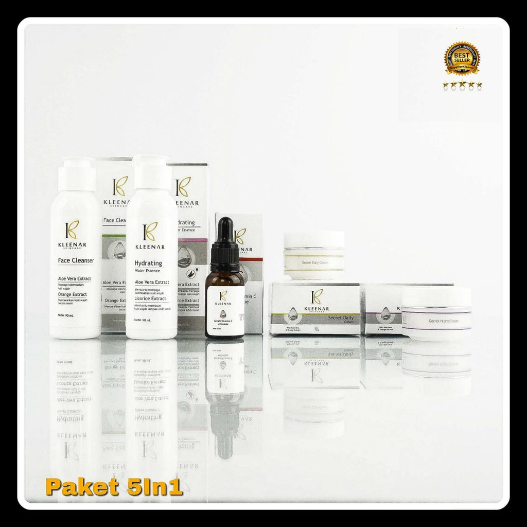 PAKET KLEENAR SKINCARE 5 in 1 | 100% AMAN dan ORIGINAL | Lulus uji BPOM | PAKET KECANTIKAN