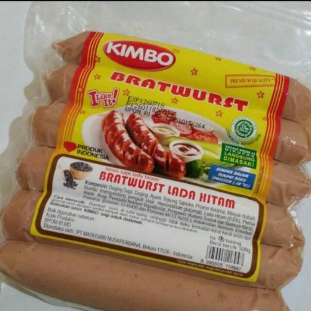 

KIMBO sosis bratwurst lada hitam jumbo 500gr