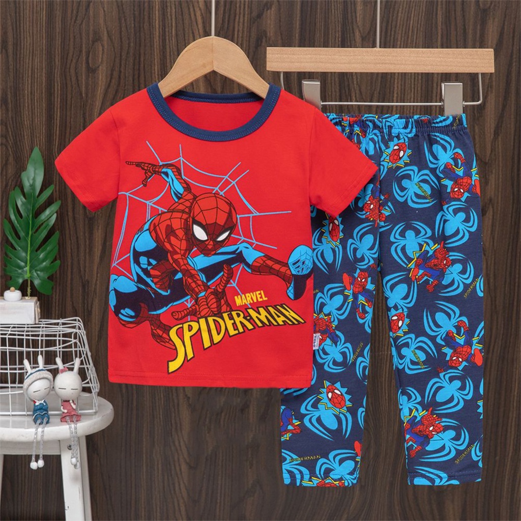 piyama anak baju tidur lengan pendek 1 2 3 4 5 6 tahun laki laki import kubao celana panjang kaos adem