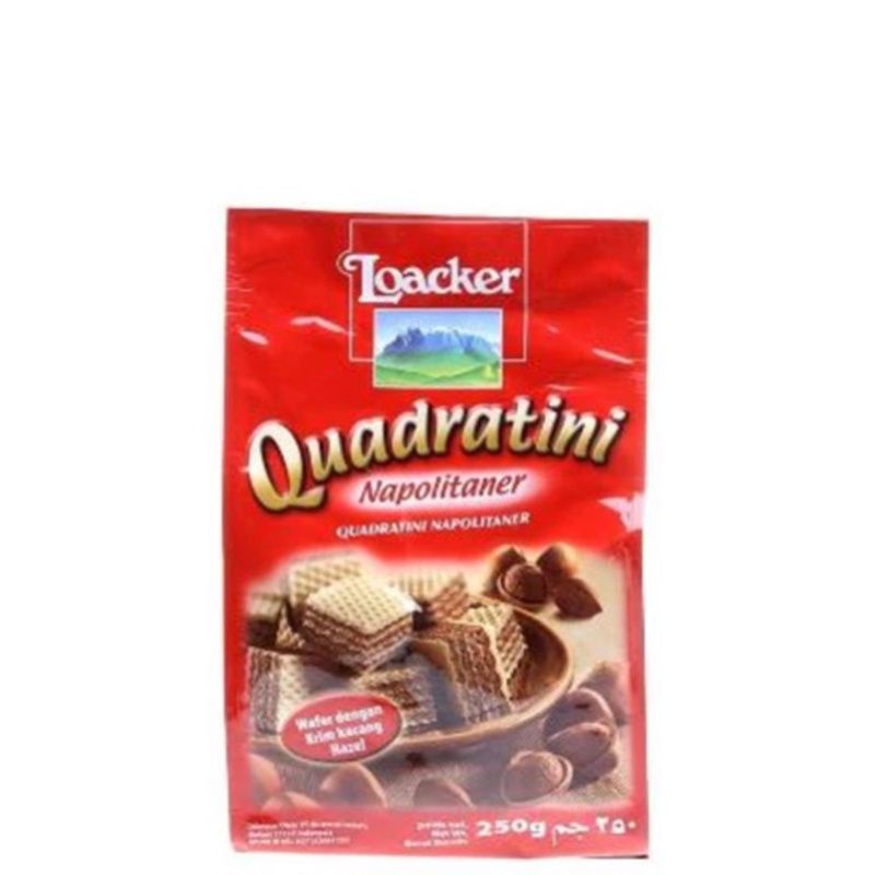 Loacker quadratini chocolate / napolitaner 125 gram