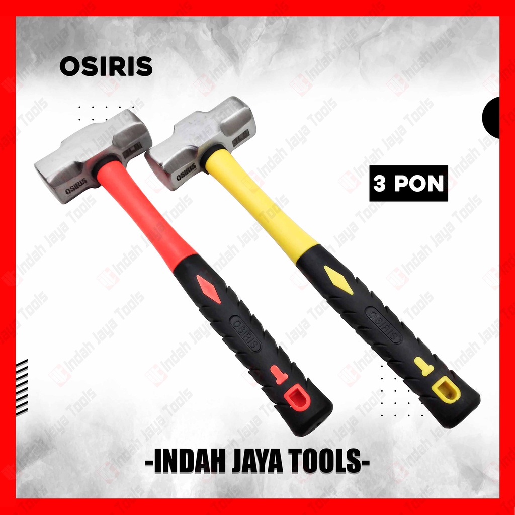 OSIRIS Palu Batu 3 LB Bodem Gagang Fiber Penghancur Beton Tembok