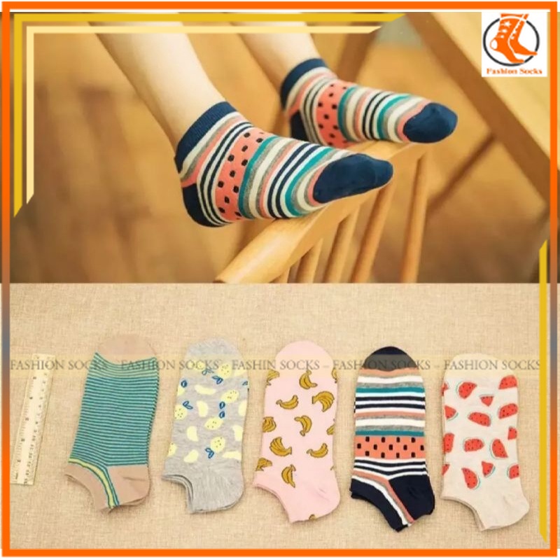 FS - ( random ) KAOS KAKI PENDEK MATA KAKI WANITA DEWASA / KAOS KAKI PENDEK MOTIF WANITA DEWASA