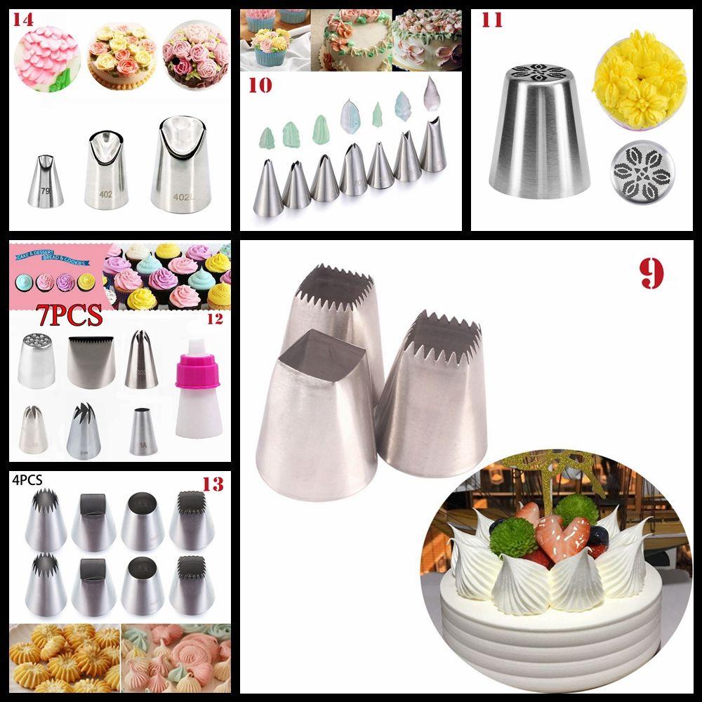 Populer Icing Piping Nozzle Bakery Pastry Tips Stainless Steel Aksesoris Dapur Alat Es Krim